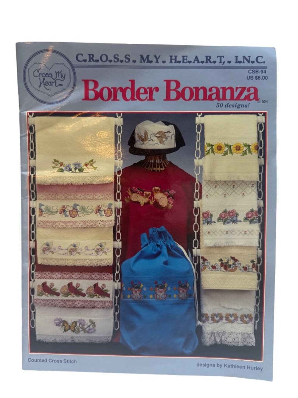 Cross My Heart Border Bonanza Counted Cross Stitch Patterns Book 1994 50 Designs